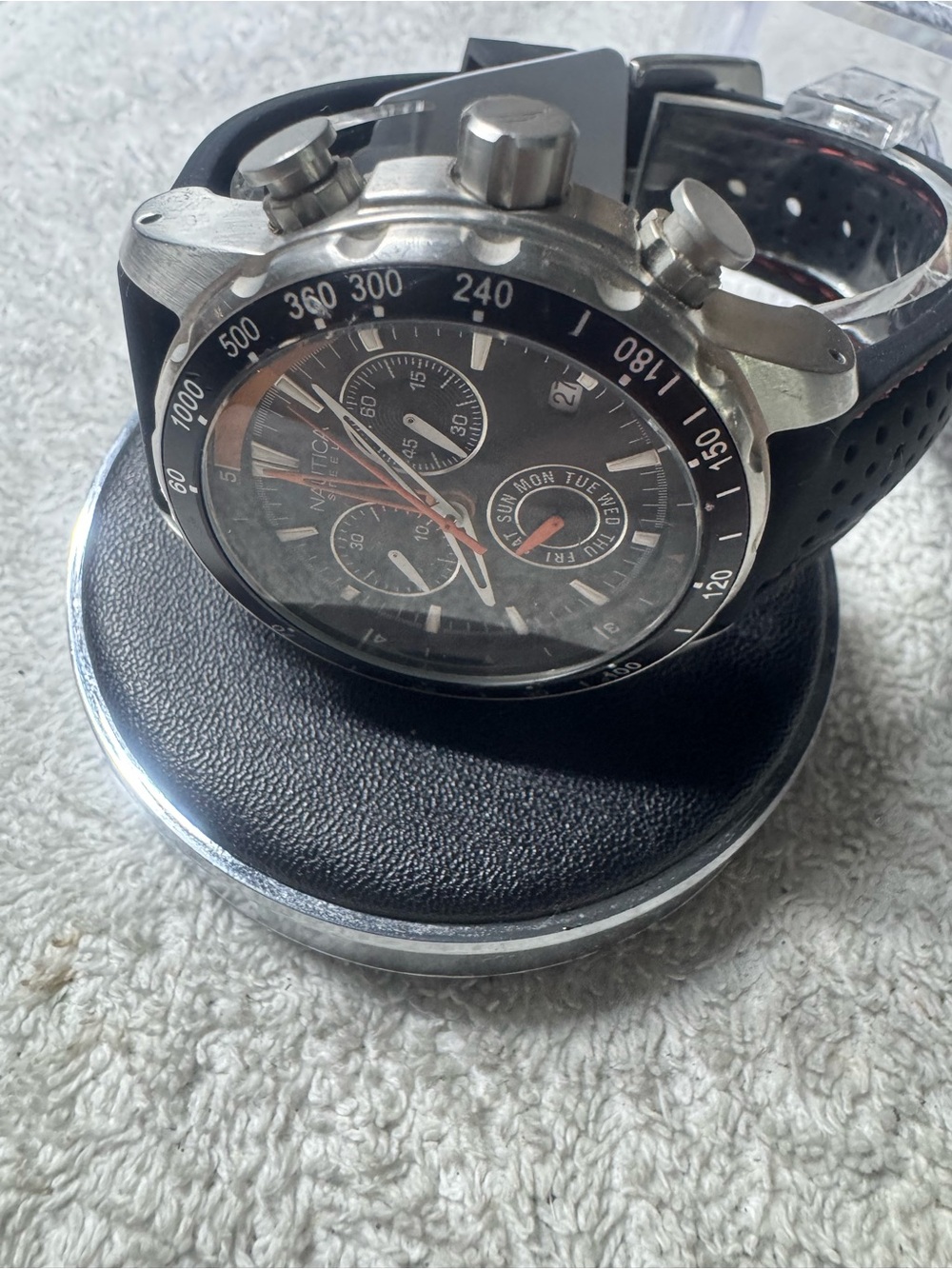 Nautica Black and Orange Sport Chronograph Watch - Picture 8 of 9